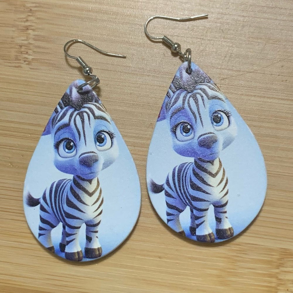 Darling baby zebra teardrop earrings